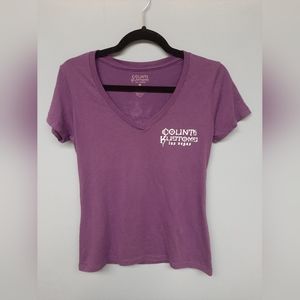 •Count Kustoms Las Vagas Purple V-Neck Short Sleeve Tee Shirt